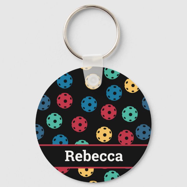 Chaveiro 😍 Retro Picklebolas / preto (Frente)