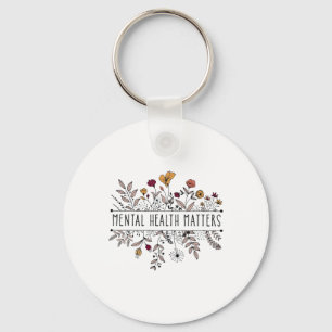 Chaveiro Retro Proteção da Saúde Mental das Flores Selvagen