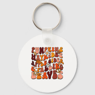 Chaveiro Retro Pumpkins Hayrides Apple Cider E Falling Le