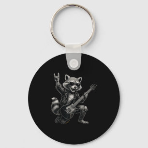 Chaveiro Retro Raccoon Rock Music Gift Men Crianças Mulhere