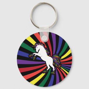 Chaveiro Retro Rainbow Unicorn