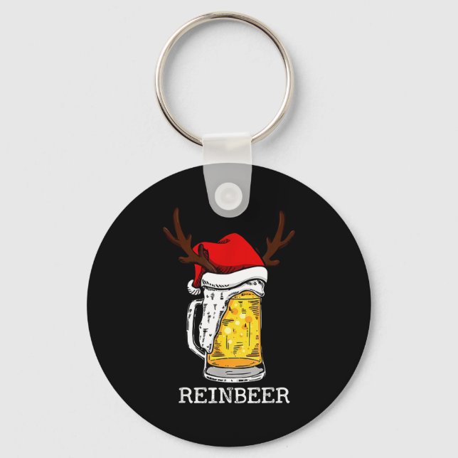 Chaveiro Retro Reindeer Winedeer Reinbeer Matching Couples  (Frente)