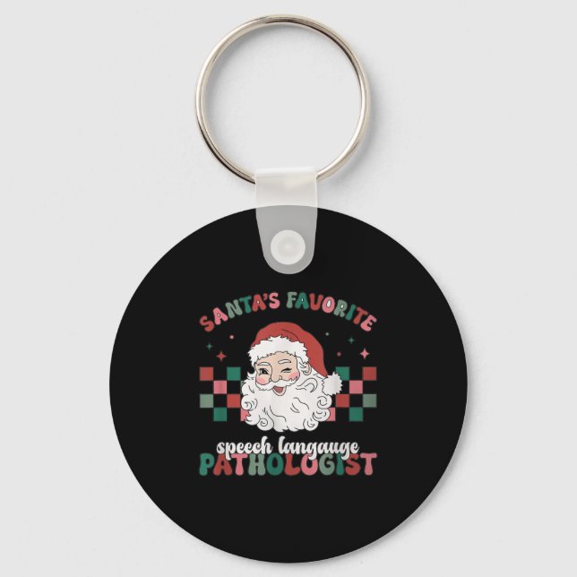 Chaveiro Retro Santa's Favorite Speech Language Christmas S (Frente)