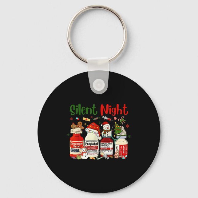 Chaveiro Retro Silent Night Xmas Nurse Christmas Doctor Er  (Frente)