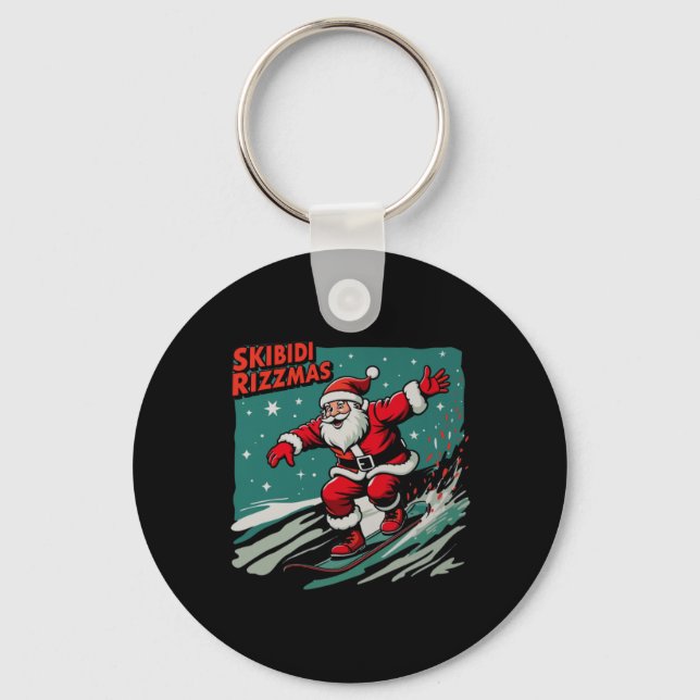 Chaveiro Retro Skibidi Rizzmas Funny Santa Clause Skause B (Frente)