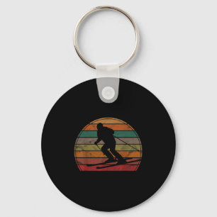 Chaveiro Retro Skier Sunset Skiff Gift Winter Sports Ski