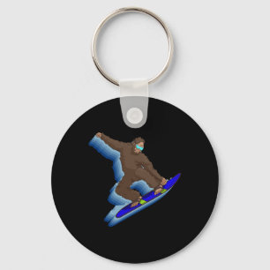 Chaveiro Retro Snowboard Bigfoot Para Snowboarder De Invern