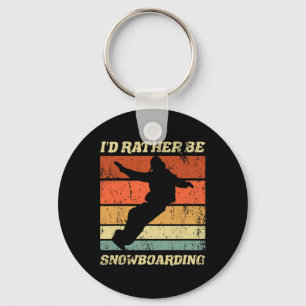 Chaveiro Retro Snowboarder Embarque de inverno Eu Preferenc