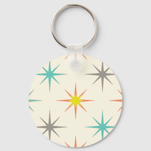 Chaveiro Retro Starburst Mid-Century Pattern (Frente)