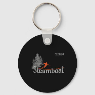 Chaveiro Retro Steamboat Colorado Esqui Distressed