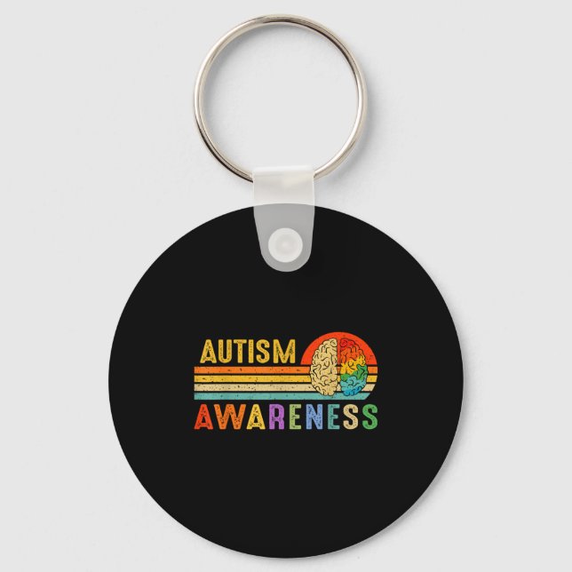 Chaveiro Retro Sunset Autism Awareness Neurodiversity Spect (Frente)