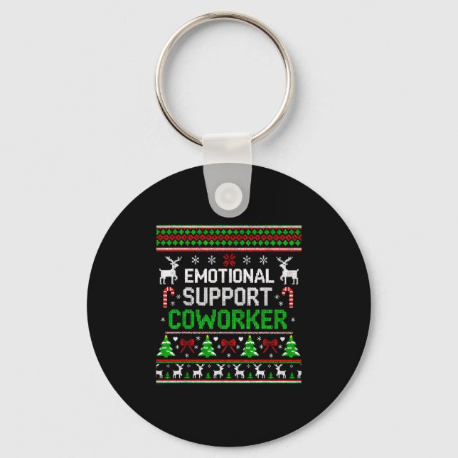 Chaveiro Retro Suprt Coworker Ugly Christmas Saying Quote  (Frente)