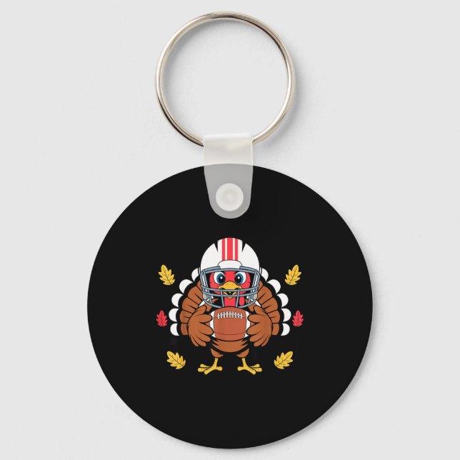 Chaveiro Retro Thanksgiving Turkey Football Toddler Boys Ki (Frente)