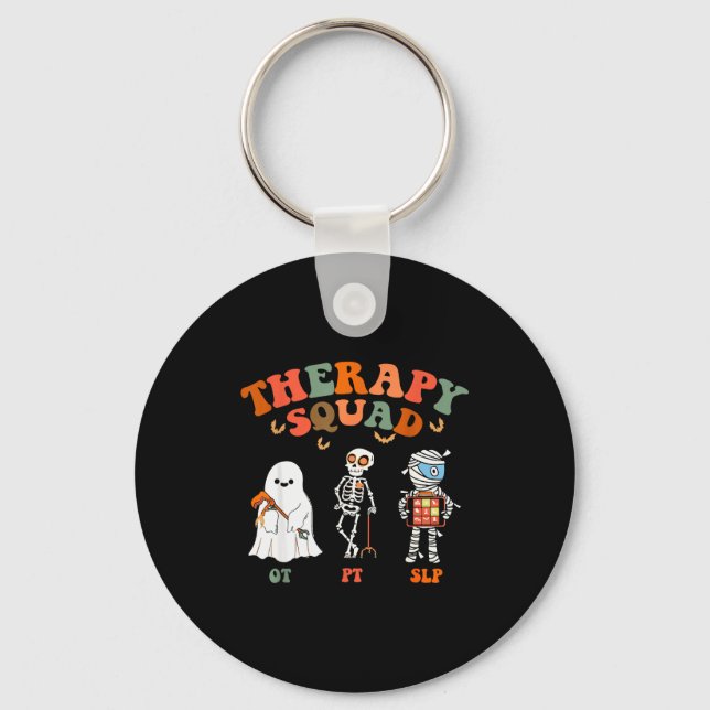 Chaveiro Retro Therapy Squad Slp Ot Pt Team Halloween Funny (Frente)