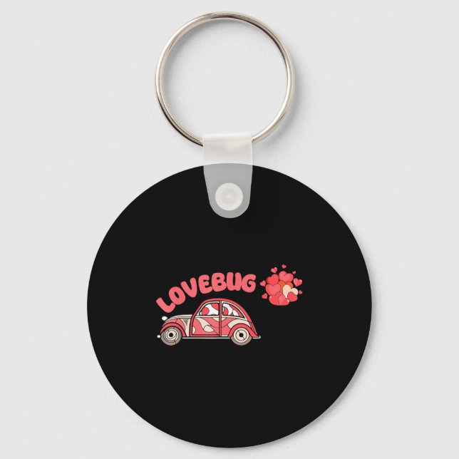 Chaveiro Retro Valentines Lovebug Heart Groovy Valentines M (Frente)