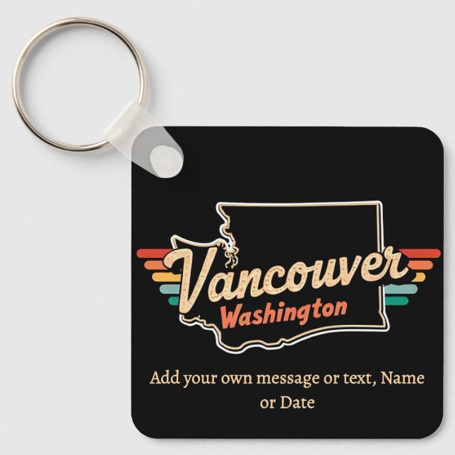 Chaveiro Retro Vancouver Estado de Washington (Frente)