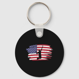 Chaveiro Retro Vintage American Flag Badminton 4 De Julho