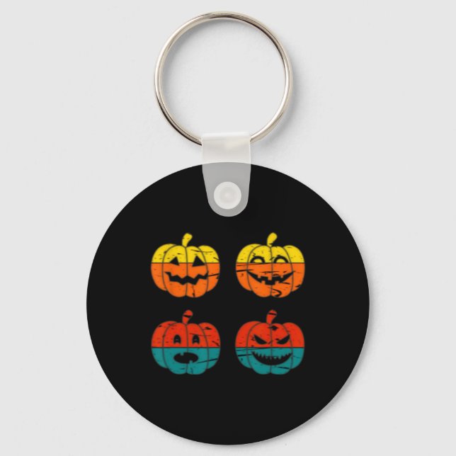 Chaveiro Retro Vintage Halloween Jack O Lanterna Pumpkin (Frente)