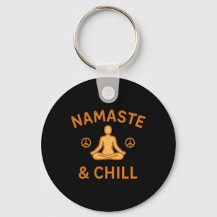Chaveiro Retro Vintage Namaste E Chill Meditação E Ioga