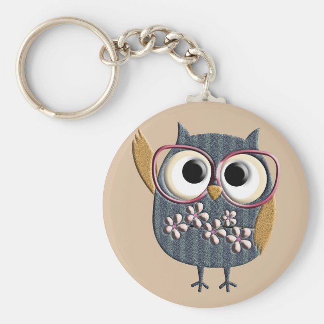Chaveiro Retro Vintage Owl (Frente)