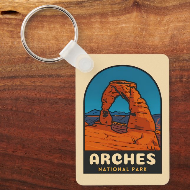 Chaveiro Retro Vintage Travel Arches National Park Utah (Frente)