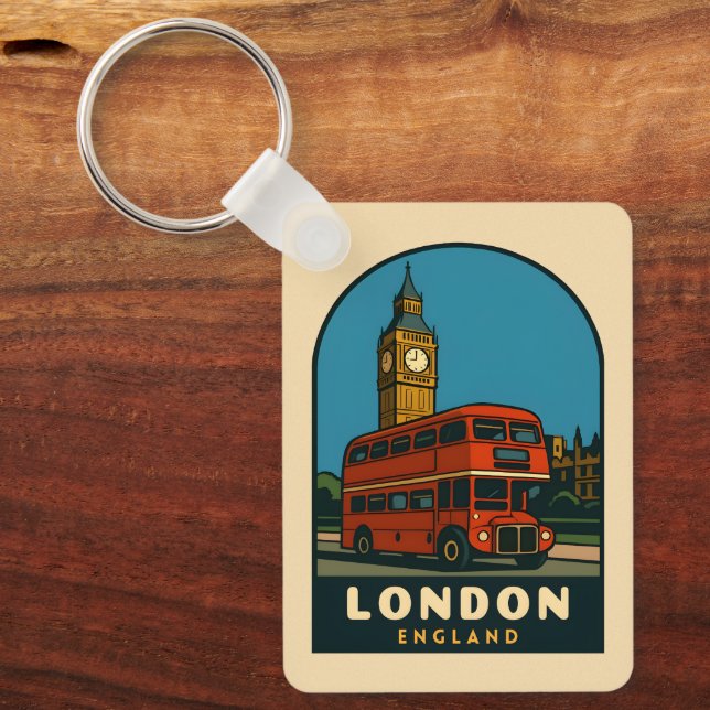 Chaveiro Retro Vintage Travel London Big Ben England  (Frente)
