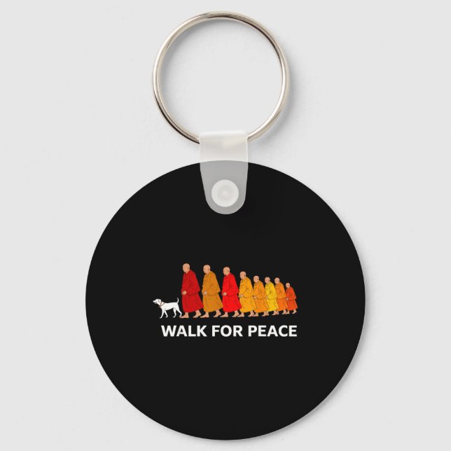 Chaveiro Retro walk for peace monks with aloka dog  (Frente)