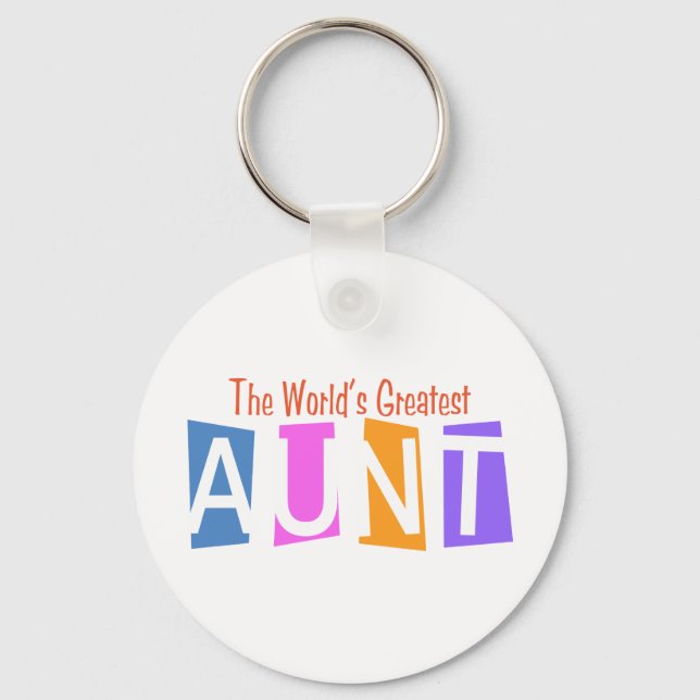 Chaveiro Retro World's Greatest Aunt (Frente)