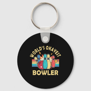 Chaveiro Retro World's Okayest Bowler Homens Mulheres Amant
