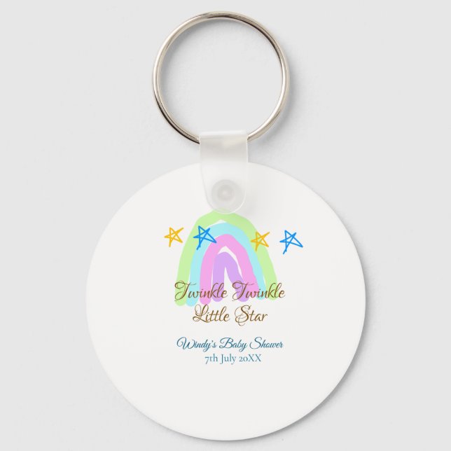 Chaveiro Retrorre o arco-íris brilha pequenas estrelas baby (Frente)