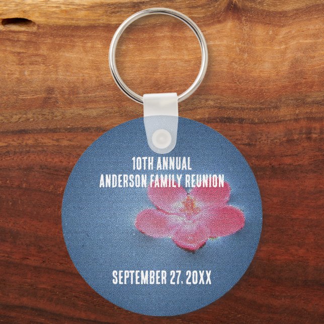 Chaveiro Reunião anual de flores piquenique da união famili (Frente)