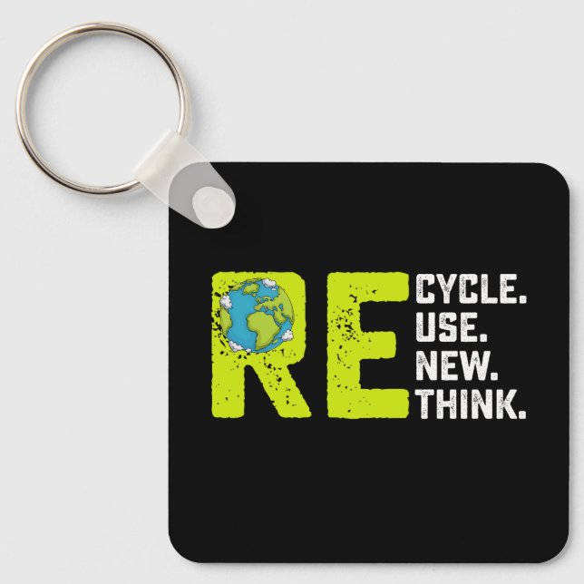 Chaveiro Reutilização do reciclar Renovar Repensar o Dia da (Frente)
