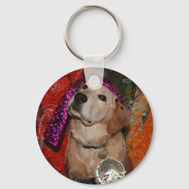 Chaveiro Revisor do Fortune do ouro Retriever (Frente)