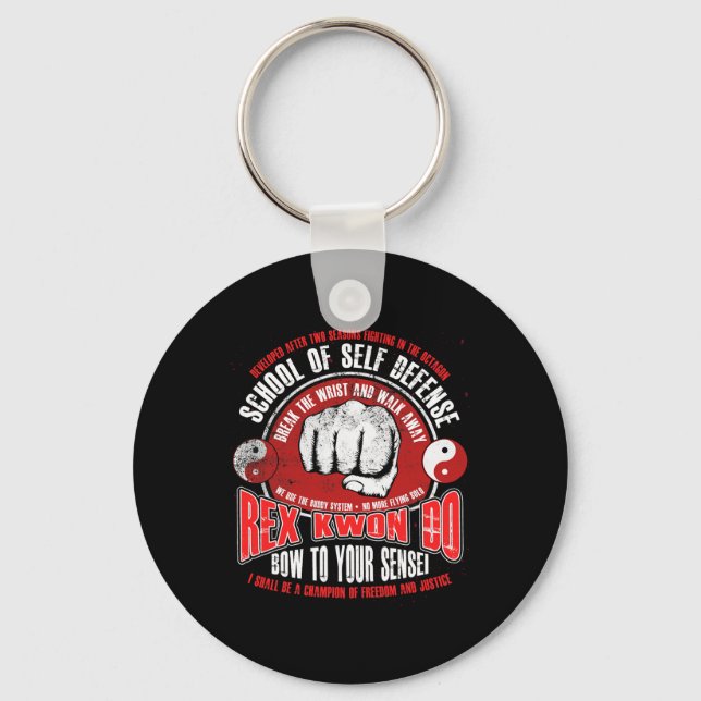 Chaveiro Rex Kwon Do Funny Karate Arts Retro (Frente)