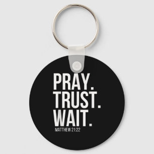 Chaveiro Rezar. Confiar. Esperar. Versículo Religioso Crist