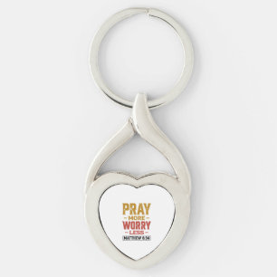 Chaveiro Reze Mais Preocupe Menos Camisa Matthew 6_34 Desig
