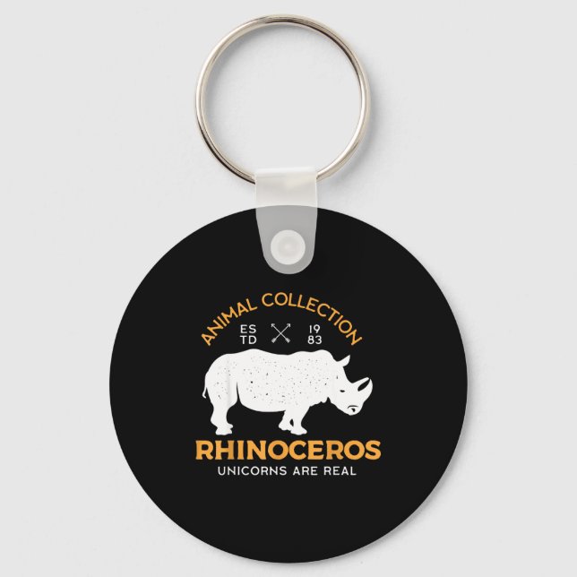 Chaveiro Rhinoceros Unicorns Are Real Funny Animal  (Frente)