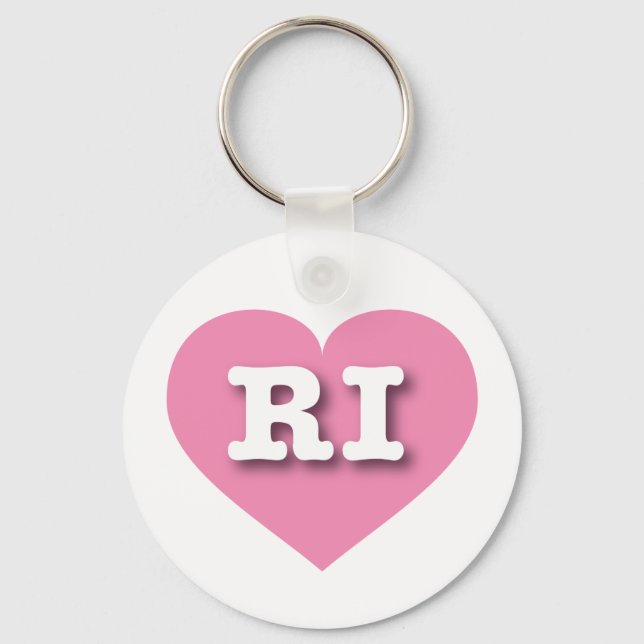 Chaveiro Rhode Island Pink Heart - Eu amo RI (Frente)