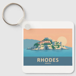 Chaveiro Rhodes Grécia Pastel Viagem - Cidade Velha Medieva