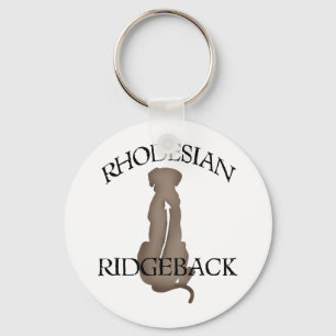 Chaveiro Rhodesian de assento Ridgeback com texto