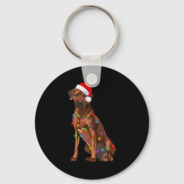 Chaveiro Rhodesian Ridgeback Christmas Lights Xmas Dog Love (Frente)