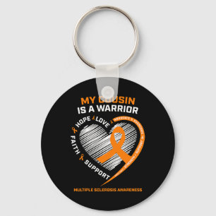Chaveiro Ribbon Sra. Warrior Cousin Multiple Sclerosis Awar