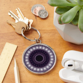 Chaveiro Rico Delicar Lace redondo preto e branco