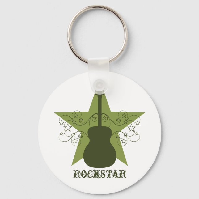 Chaveiro Rico Guitar Star Swirls Chaveiro, Verde (Frente)