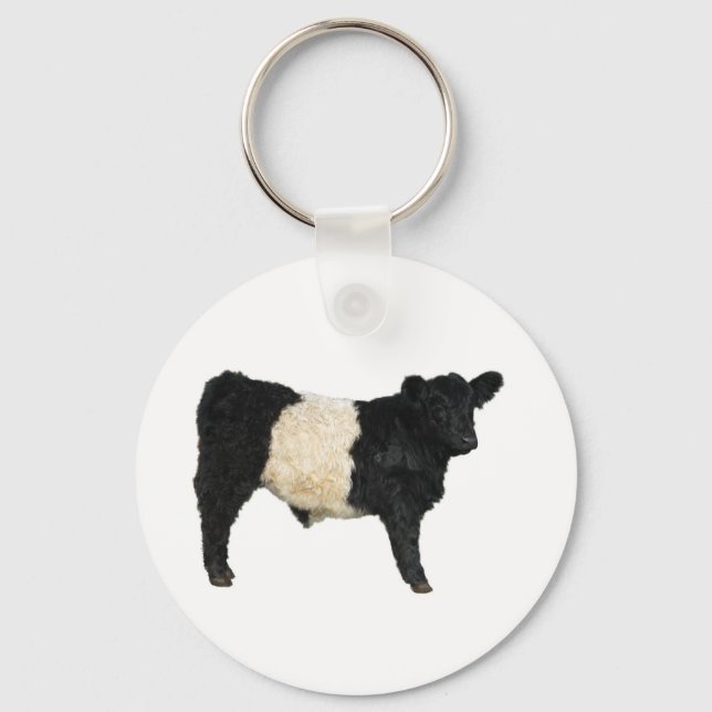 Chaveiro Rico um Oreo? Vaca Galloway Belga (Frente)