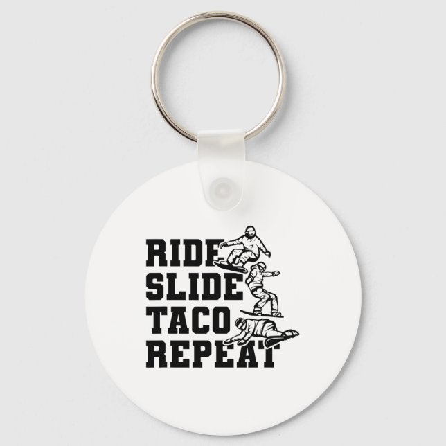 Chaveiro Ride Slide Taco Repete Snowboarder Snowboard (Frente)