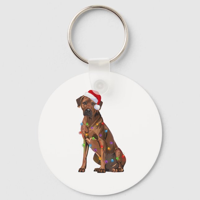 Chaveiro Ridgeback Ridgeback Natal Luzes Xmas Cão Amor (Frente)