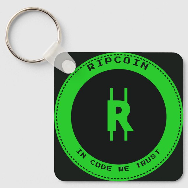 Chaveiro RipCoin - Em Código Nós Confiamos Pingente (Frente)