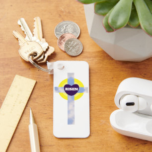 Chaveiro Risen Blue Sky Cross Christian Resurrection Day