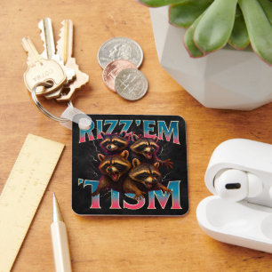 Chaveiro Rizz Em Com O Tism Meme Autismo Raccoon Engraçado